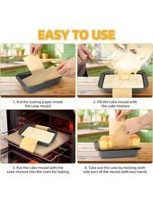 50/100 piezas Forros para molde de pan 9x5 pulgadas, papel de hornear preformado y equipo de hornear esencial, accesorios de cocina antiadherentes y desechables de papel pergamino marrón para tostadas, pasteles, pan de plátano, freidora de aire, suministros de repostería desechables