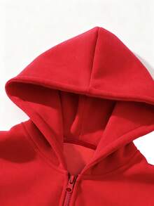 2件套男士秋冬休闲运动连帽运动服套装 - 紅色 - 查看 4