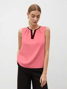 MARILYN MONNA New Women's Elegant And Romantic Urban Chic Versatile Office Wear Blouse, Suitable For Wedding Guest, Party, Concert, Brunch, Airport, Daily Fashion, Black Block Off Shoulder Top - 西瓜粉 - 查看 6