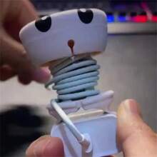 1 件硅胶充电器线保护器，卡通创意桌面收纳装饰 - 彩色 - 查看 8