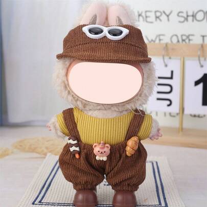 1set 6.69 Inch Doll Clothes,Various Color Doll Clothes, Halter Pants Sets, Suitable For 6.69 Inch Doll, Cute Doll Figure Accessories For Play And Display,Suitable DIY Doll Accessories For Labubu Dolls,Birthday/Holiday Christmas Present (Shoes And Doll Not Included)