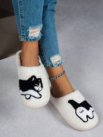 休闲时尚创意可爱动物图案女士室内拖鞋