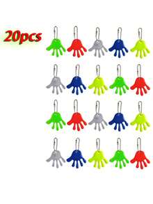 20 piezas Conjunto de colgantes reflectantes con aplauso, decoración para mochila, equipaje, bicicleta, accesorio de llavero reflectante de doble cara, pequeño regalo para vacaciones