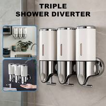 LIPETY 3-In-1 Chamber Shower Pump Dispenser Wall Mounted Bathroom Organizer For Shampoo, Soap, Conditioner, Shower Gel, For Bathroom, Kitchen, Hotel (White) - 白色 - 查看 12