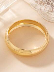 1 pieza Brazalete vintage chapado en oro, estilo europeo y americano, adecuado para elegancia discreta, foco de fiesta, regalo considerado, esencial para el día a día, creador de ambiente - Amarillo Oro - Ver 8