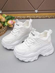Giày thể thao ngoài trời đa năng, giày đế dày buộc dây thời trang cho nữ - trắng - Xem 10