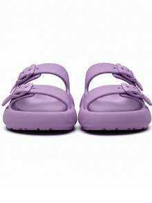 GuGi Unisex Flatform Sandals With Buckles - 中紫紅色 - 查看 5