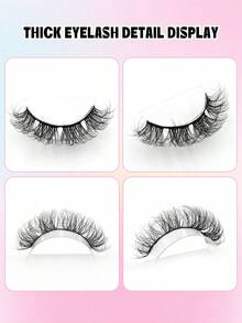 Asiteo 7 Pairs/Set 3D Faux Mink Lashes, Fluffy & Voluminous, D-Curl, Full Strip Lashes, Suitable For Party Or Daily Makeup - 濃密款 - 查看 5