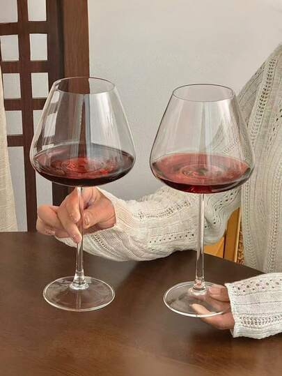 1pc European Luxury Oversized Red Wine Glass, Crystal Glass Stemware, Elegant Large Glass Red Wine Cup
