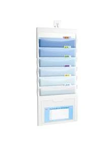 1pc A4 Accordion File Folder, Hanging Wall-Mounted Document Organizer, 7-Layer Gradient Storage Bag, Suitable For School Textbooks, Space Organization, Portable Handle
