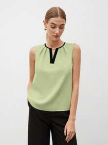 MARILYN MONNA New Women's Elegant And Romantic Urban Chic Versatile Office Wear Blouse, Suitable For Wedding Guest, Party, Concert, Brunch, Airport, Daily Fashion, Black Block Off Shoulder Top - 抹茶 - 查看 6