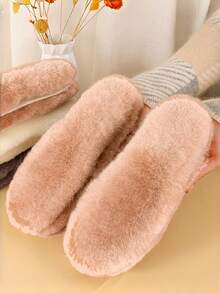 QKC 1 Pair Thick Warm Fleece Insoles - Super Soft Plush Texture - Cold-Proof Insoles, Suitable For Men And Women's Winter Slippers, Boots, Moccasins - Integrated Warmth And Comfort - Easy To Use And Store - Winter Warm Insoles - Multicolor - View 6