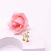 2~4PCS 16G 316L Pushin Lip Rings Butterfly And Bee Nose Stud Rings Top Push In Threadless Surgical Steel Flat Back Nose Rings Studs For Womens{"Color_name":"G-5"} - G-5 - View 4