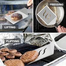 Metal Spatula Set Of 2 Large 12x5In Stainless Steel Griddle Spatula Turner Heavy Duty Griddle Tools For Teppanyaki Flat Top Hibachi Grilling Camping Cooking Plastic Handle And Dishwasher - PP手柄 - 查看 6