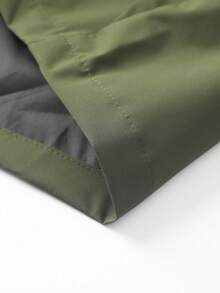 Completo da uomo per esterni, top con design a contrasto di colore per moda, cappuccio aggiunge un tocco casual; pantaloni con tasche multiple per praticità, orlo alla caviglia per un aspetto ordinato. Indossabilità complessivamente comoda, adatta per pendolarismo quotidiano o attività all'aperto leggere, per ottenere facilmente uno stile sportivo - Verde militare - Visualizzare 9