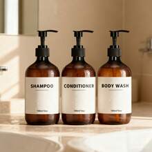 3pcs/Set 500ml Reusable Pump Dispenser Bottles For Shampoo, Conditioner, Body Wash - Multicolor - View 9