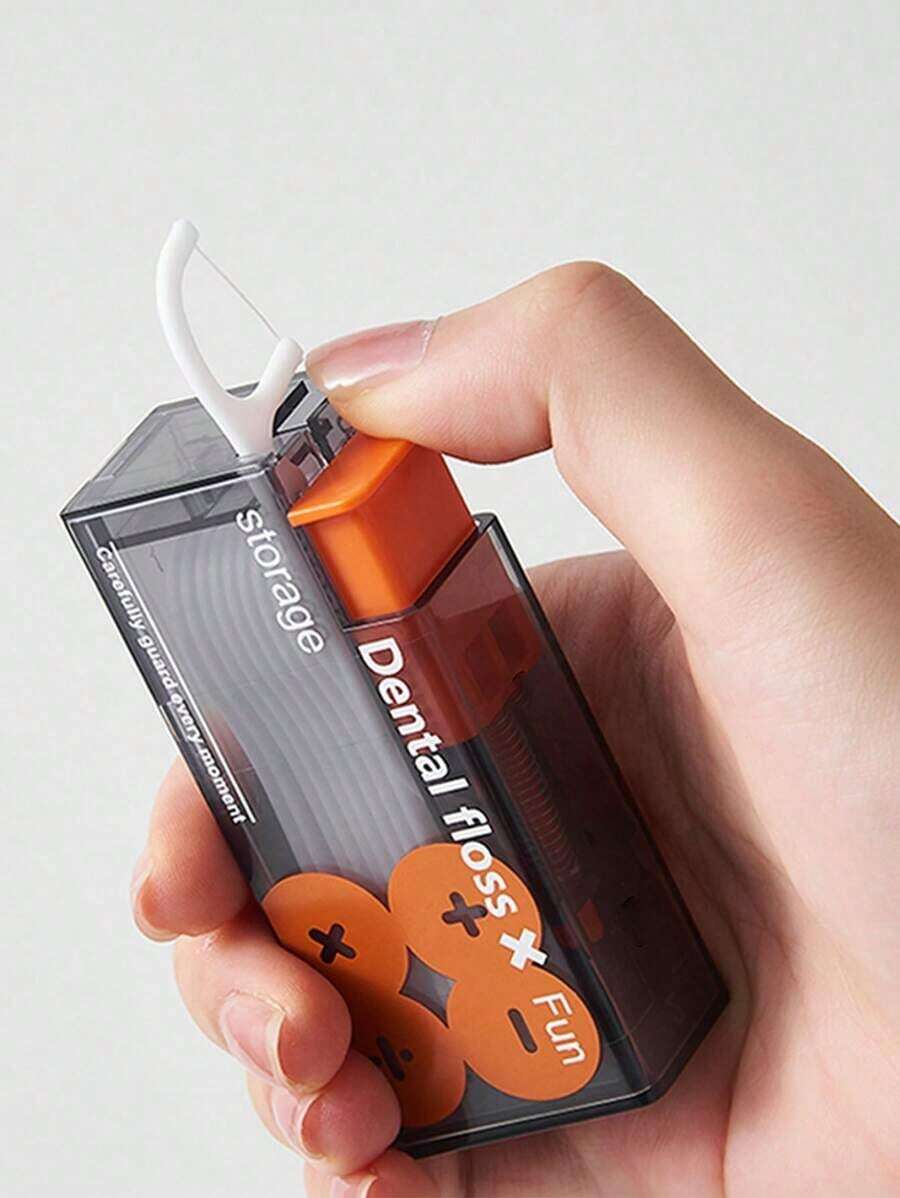 1pc Portable Dental Floss Case With Floss Included, Convenient For Carrying, Suitable As Gift For Couples, Friends And Family, Suitable For Christmas, New Year, Valentine's Day And Other Holidays - 彩色 - 查看 1