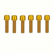 6 szt. kolorowych śrub prętowych – śruba do kierownicy rowerowej M5 * 20 mm ze stali węglowej o wysokiej wytrzymałości, z podkładką, wysoka twardość, odporność na korozję i wysoką temperaturę, odpowiednia do jasnych kolorów rowerów górskich, szosowych, składanych, akcesoriów rowerowych, części do rowerów górskich i trwałych części rowerowych - Wielokolorowe - Zobacz 16