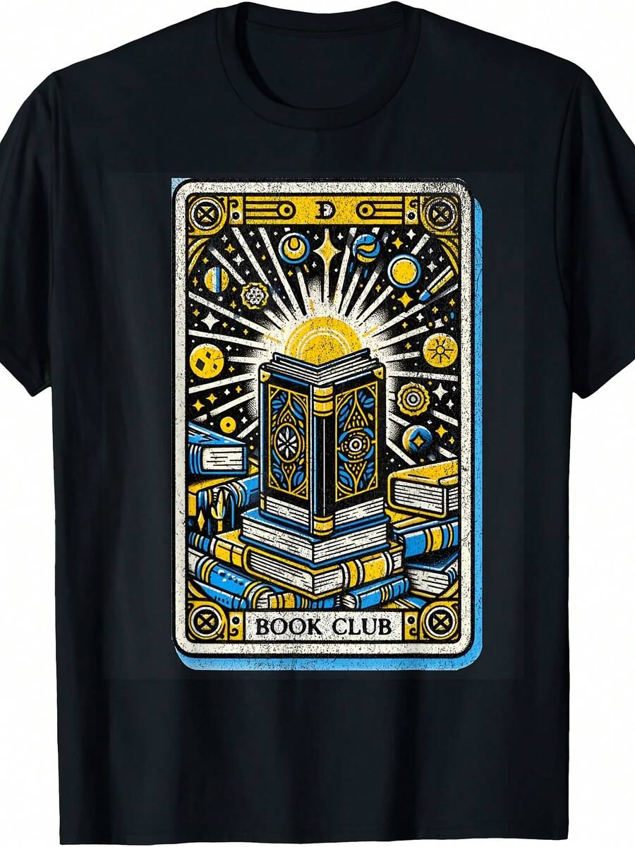 Vintage Book Club Tarot Card Library Reader Retro Book Lover T-Shirt - Style 25 - View 1