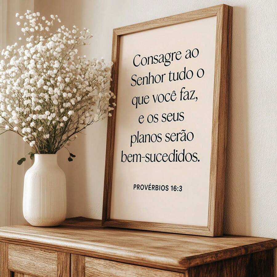 Framed Picture Commit To The Lord Everything You Do Proverbs 16 3 Bible Verse Faith - Màu nâu Mocha - Xem 1