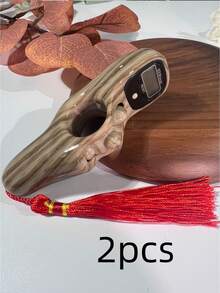 Contador digital luminoso LED com grão de madeira de 1 unidade