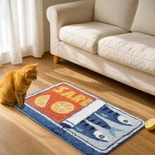 Sardine Can Bath Mat, Blue Bathroom Rugs For Bedroom, Soft Washable Rug Non Slip Cute Kitchen Bath Mats For Bathroom Funny Cartoon Fish And Lemon - 藍色 - 查看 5