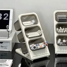 1pc Minimalist Desktop Pen Holder, Multi-Functional 3-Tier Organizer For Stationery, Makeup Brushes & Office Accessories, Modern Space-Saving Desk Decor