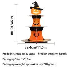 Halloween Party Mehrschichtiger Kürbis Fledermaus Papier Kuchenständer Dessertanordnung