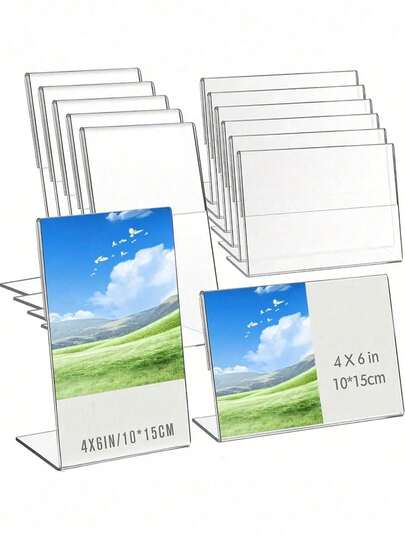 优雅亚克力照片奖牌展示框 - 时尚竖式桌面装饰，透明照片展示架，桌面摆件，家居办公装饰，毕业和生日礼物佳选