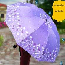 1 pièce Parapluie épais à 10 baleines, parapluie unisexe grande taille pour le soleil et la pluie, revêtement noir protection UV, accessoire essentiel pour l'extérieur, le jardin et les voyages, essentiel portable - Multicolore - Voir 2