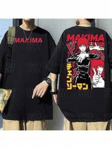 ChainsawMan Anime Manga Movie Pray Denji Chainsaw Demon Geek T-Shirt Unisex Male Female 100% Cotton Top Premium Streetwear Launch Immediate Shipping Various Colors!! Plus Size - 黑色牧馬 - 查看 2