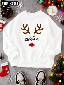 Weihnachtsmotiv mit einer weißen Katze mit Weihnachtsmannmütze, eingewickelt in einen hellen Streifen. Erhältlich für Jungen und Mädchen. Dieses Sweatshirt mit überschnittenen Schultern und übergroßem Rundhalsausschnitt ist ein lockeres, lässiges, vielseitiges, von Streetwear inspiriertes, adrettes, bequemes Langarmshirt mit Baumwollfüllung.