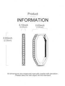 1 Pair Original 925 Sterling Silver Vintage Flower Vine Hollow Pattern Hoop Earrings For Women Class Style Minimalist Elegance Jewelry Gifts Fits Daily Party Shopping - Silver - View 7