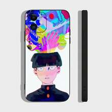 Shigeo Kageyama Manga Mob Psycho 100 Phone Case Cover Compatible With  17 Air 16 15 14 13 Pro Max 11 12 Black Silicone Cover, Cover Compatible With  17 Case,  17 Pro Case,  17 Pro Max Case