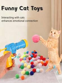 1 Set Juguete Interactivo de Peluche Mini para Gatos, Bola de Peluche Elástica con Patrón Geométrico Colorido, Juego Adecuado para Todas las Razas de Gatos - Accesorio de Plástico para Mascotas, Sin Batería Requerida, Juguete para Gatos de Interior - Multicolor - Ver 2