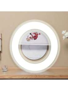 Anello luminoso moderno per selfie con 28 LED, luce per telefono, luci di Natale, luce per selfie, ricaricabile USB, dimmerabile, molletta per smartphone, trucco, streamer - controllo a pulsante, luminosità regolabile, senza rumore o effetto fantasma, finitura in plastica non finita - include cavo USB, supporto da tavolo - adatto per vari ambienti, posizionamento su tavolo (rosa/bianco/blu/nero)