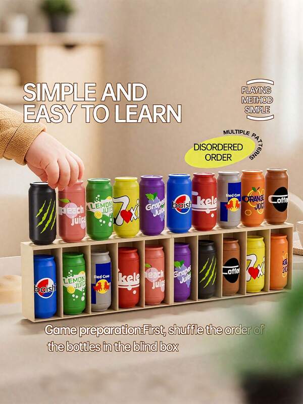 11/21pcs The Drink Bottle Matching Game - Plastic Material - Memory Matching Board Game Set Interactive Game Promotes Social Interaction And Collaborative Thinking Family Gathering Interactive Game Fun Birthday Gift