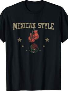 Mexican Style Boxing Eagle Holding A Snake Symbol Of Mexico T-Shirt - 款式12 - 查看 1