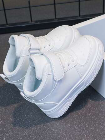 1 双婴儿纯色拼接钩环休闲运动鞋，透气，适合上学、日常、户外、所有季节