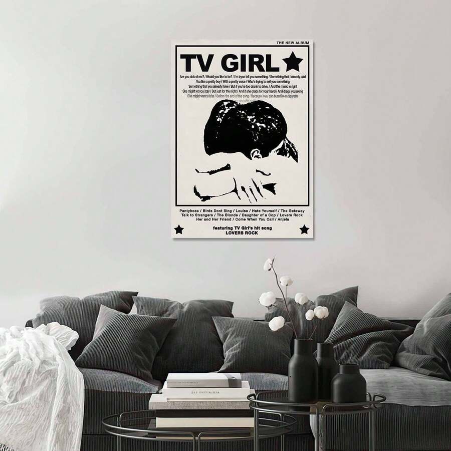 1pc TV Rock Retro Poster, Canvas Poster, Vintage Art, Creative Poster, Ideal Gift For Bedroom, Living Room, Kitchen Corridor, Wall Art, Wall Decoration, Autumn Decoration, Room Decoration, Frameless - Multicolor - View 1