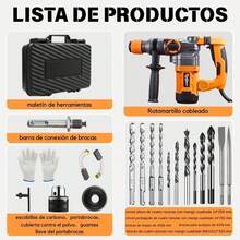 Taladros industriales de alta potencia martillos electricos perforacion profesional taladro industrial martelete potente alto rendimiento durabilidad uso heavy duty construccion obra instalacion tecnico ferretero - Naranja - Ver 8