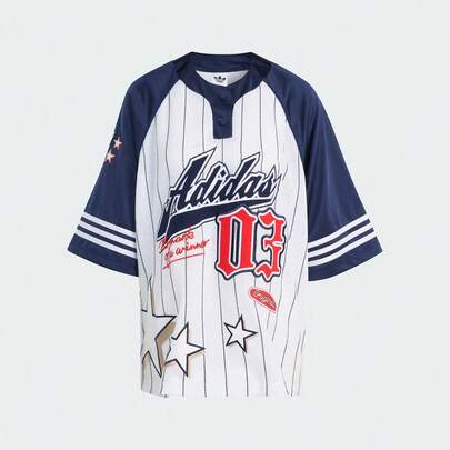 Adidas Originals 女式平纹针织短袖T恤，针织圆领短裤TKC6288