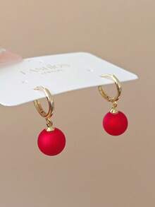 1 pereche cercei rotunzi eleganți minimalisti cu perle artificiale pentru femei, design ușor de lux, cercei versatili, potriviți pentru purtare zilnică și festivaluri