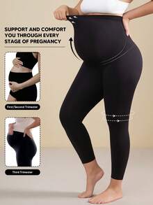 1Pc Maternity Legging, Over The Belly Pregnancy Yoga Pant, Soft Stretchy Workout Activewear, Non-See-Through, Postpartum Friendly