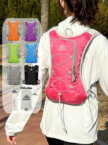 男女通用跑步水袋背心背包，轻便背包，配备500毫升水壶和1.5升水袋，适合户外骑行、徒步、越野跑、马拉松等运动。