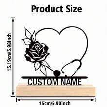 1pc Personalized Custom Name Heart Shaped Stethoscope/Bicycle/Camera/Guitar Wooden Sign Doctor Traditional Wall Mounted No Electricity Required Unique Personalized Bedroom Decor Handmade Durable Universal Perfect Christmas Gift Mother's Day Gift Father's Day Gift Wedding Gift Birthday Gift Housewarming Gift,Home & Living,Haunt Your Home,Souvenirs,Reusable,Adorable,High-Quality