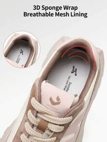 somiliss 6cm Platform Lace-Up Casual Sports Shoes For Women, Breathable, Non-Slip, Comfortable Running Sneakers, Classic Fashion Outdoor Walking Shoes, Pink, All Season - Pink - View 5