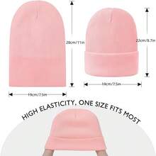 1pc Knitted Satin Lined Casual Hat, Versatile, Satin Lining, Non-Damaging To Hairstyle, Thermal Lined Warm, Soft & Fashionable Accessory, Unisex Extra Long Knitted Knitted Beanie, Suitable For Winter Outdoor, Cycling, Skiing, Ideal Holiday & Birthday Gift - Multicolor - View 3