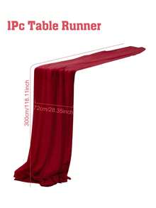 1pc/5pcs Red Sheer Table Runner, Table Flags, Suitable For Wedding Reception Decor, Bridal Shower, Birthday, Boho Rustic Decor, Holiday Party, Perfect For Rustic Wedding Party, Sheer Table Cloth, Party DIY Decor, Dining Table Centerpiece, Christmas Decor - Dark Red - View 12