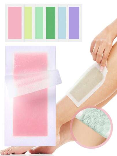 72片装，包含绿芦荟、玫瑰、柠檬、海蓝色无痛脱毛蜡纸，适用于面部、眉毛、嘴唇、下巴、脸颊，使用方便快捷，温和不刺激。可选36/12/6/3/1片装。